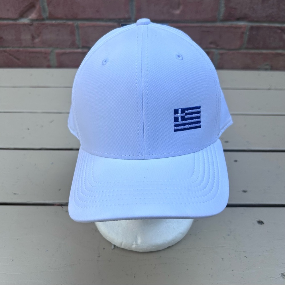 Nike Classic 99 Hat Dri Fit Aerobill Cap White With Greece Flag Adult Size L XL